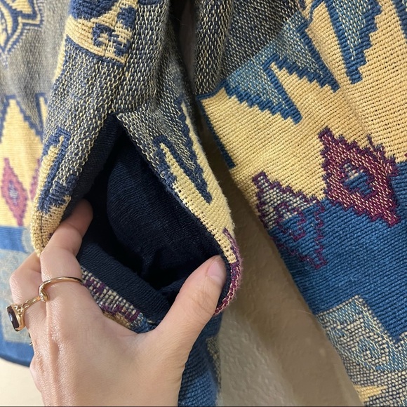 Vintage Oakridge Sz M Tapestry Coat Jacket Boho Festival Wood Button Pockets EUC - Picture 7 of 10